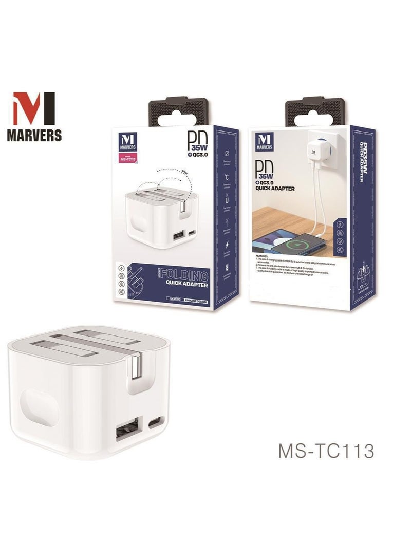 Marvers MS-TC113 Folding Quick Adopter QC3.0