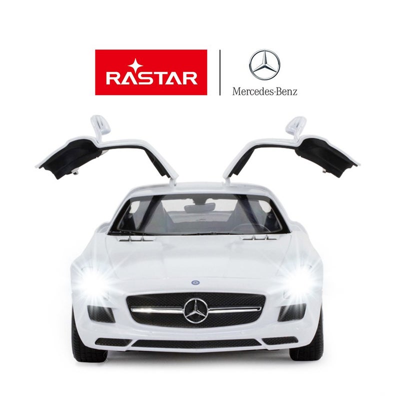RASTAR Benz Remote Control Car |1:14 RC Mercedes Benz SLS AMG Model Car Toy Car for Kids, Open Doors by Manual - White 2.4GHz - Image 2