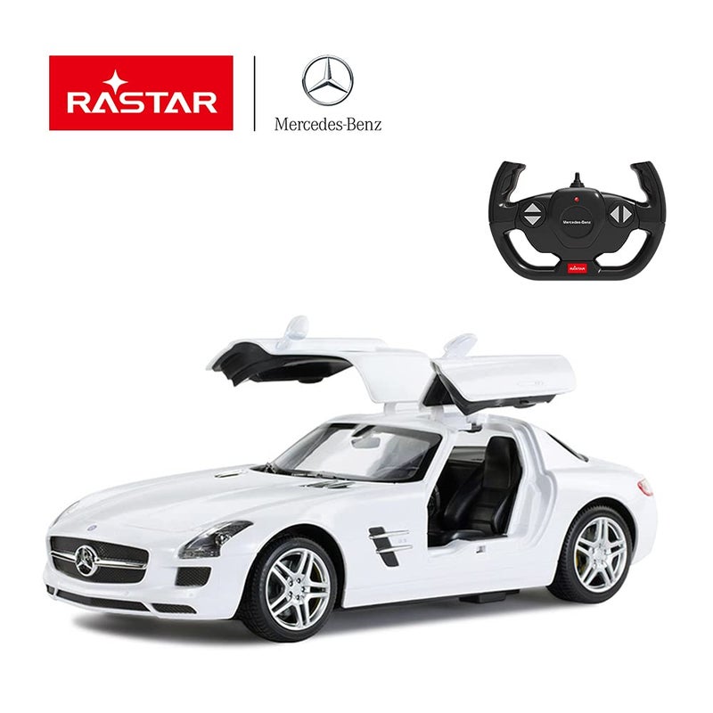 RASTAR Benz Remote Control Car |1:14 RC Mercedes Benz SLS AMG Model Car Toy Car for Kids, Open Doors by Manual - White 2.4GHz - Image 3