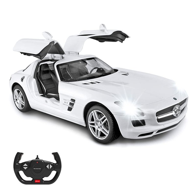 RASTAR Benz Remote Control Car |1:14 RC Mercedes Benz SLS AMG Model Car Toy Car for Kids, Open Doors by Manual - White 2.4GHz - Image 1