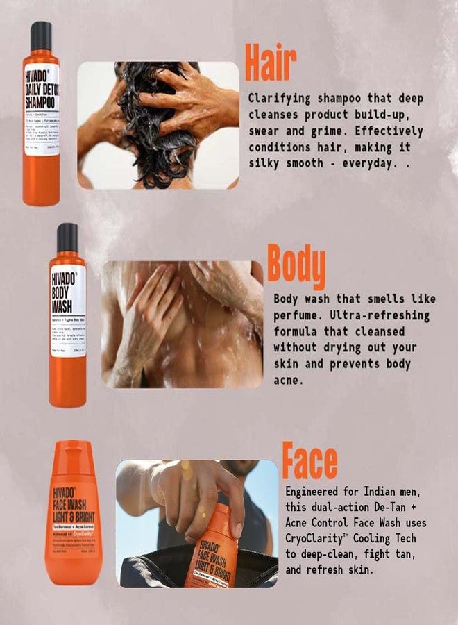 هيفادو مجموعة هيفادو الثلاثية للعناية الكاملة بالجسم - شامبو وغسول للجسم وغسول للوجه - تنظيف مغذي للشعر والبشرة والوجه - عبوة ثلاثية للعناية الصحية والمنعشة والمرطبة - Image 3