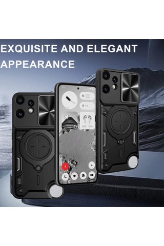for Nothing CMF Phone 2 Pro / cmf by NOTHING Phone 2 Pro Case, Slide Camera Lens Cover, Magnetic Ring Holder Kickstand Protective Phone Case for Nothing CMF Phone 2 Pro / cmf by NOTHING Phone 2 Pro, Black - view 3