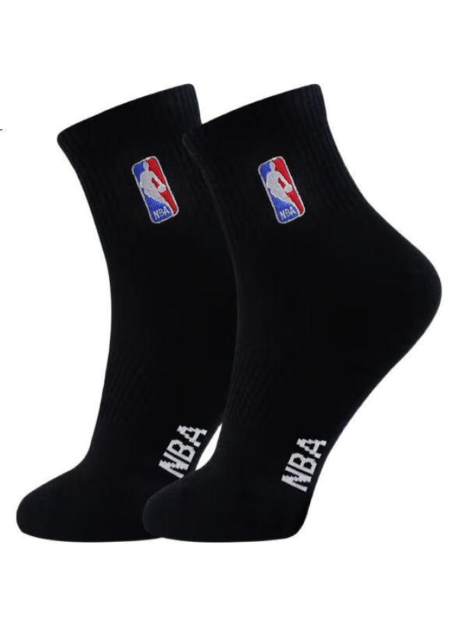 NBA Basketball Socks For Men, Summer Casual Sports Socks, Embroidered Mid-Calf, Size 44-47, Extra Large, Men'S Cotton Socks, Running Socks, 4 Pairs - Image 1