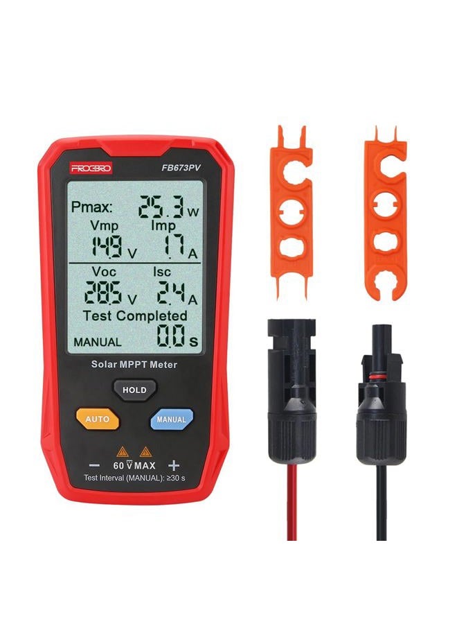 FrogBro - Upgraded Solar Panel Meter, Photovoltaic Multimeter, 800W, Solar MPPT Meter with Large Ultra-Fast LCD Display, Circuit Voltage Troubleshooting Tool - Image 1