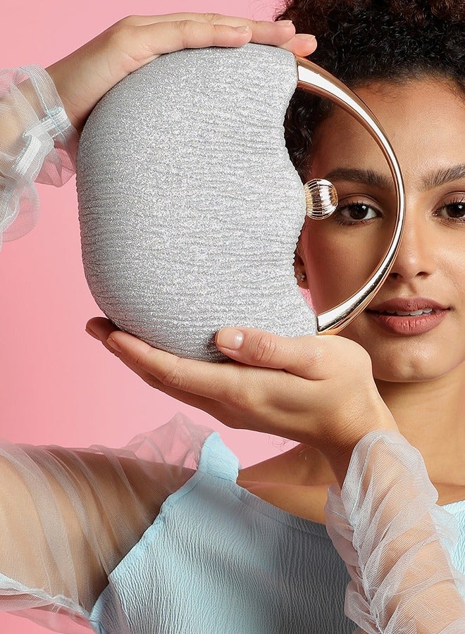 PRASHA Textured Party Mini Hand Bag with Push Lock For Women - Image 2