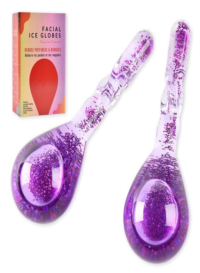Lazzybeauty Facial Ice Globes Cryo Stick, Cooling Roller for Face, Neck & Eyes, Beauty Tool to Refresh Skin, Smooth Fine Lines, Reduce Puffiness, Tighten Pores, Skincare Gift Set, Glitter Purple - Image 1