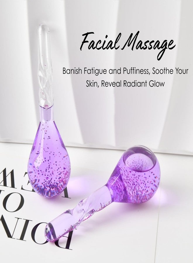 Lazzybeauty Facial Ice Globes Cryo Stick, Cooling Roller for Face, Neck & Eyes, Beauty Tool to Refresh Skin, Smooth Fine Lines, Reduce Puffiness, Tighten Pores, Skincare Gift Set, Glitter Purple - Image 2