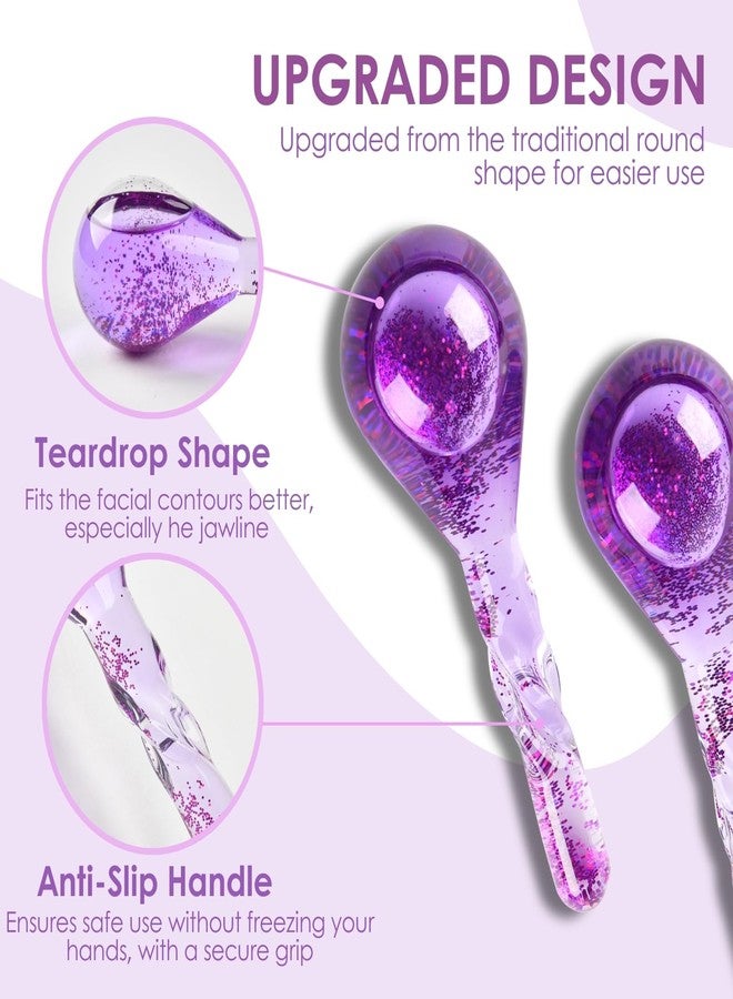 Lazzybeauty Facial Ice Globes Cryo Stick, Cooling Roller for Face, Neck & Eyes, Beauty Tool to Refresh Skin, Smooth Fine Lines, Reduce Puffiness, Tighten Pores, Skincare Gift Set, Glitter Purple - Image 3