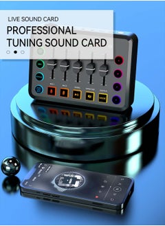 LEOKOR F9 Sound Card Podcast Equipment,DJ Mixer,Professional Audio Mixer,Suitable for Live Broadcast/Podcast/Youtube/PC/Karaoke (Black)  - Image 2