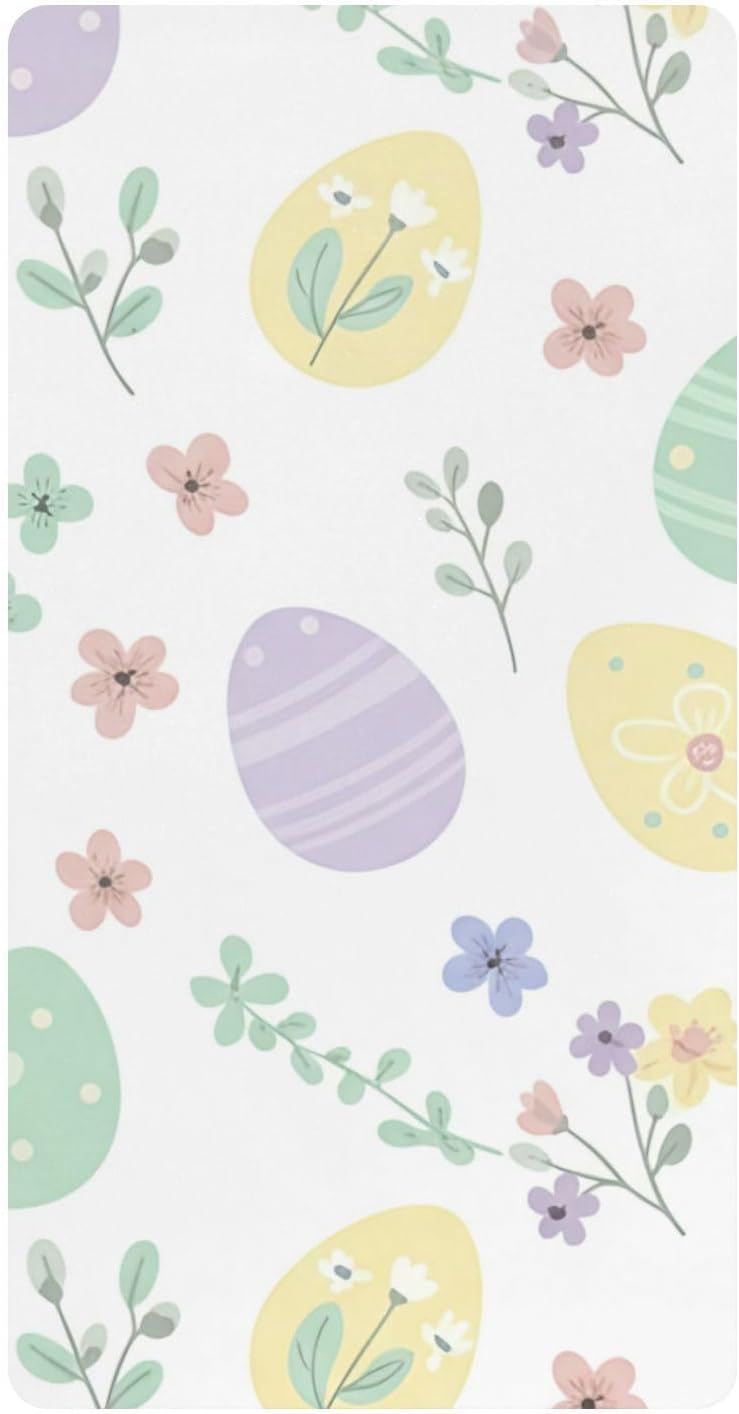 xigua Easter Egg Baby Crib Sheets, Super Soft Combed Cotton Fitted Sheets, Breathable Skin-Friendly Baby Sheets for Standard Crib and Toddler Mattress & Playard, 52x28x9 Inch - Image 1