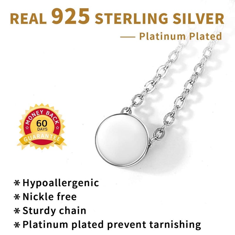 ChicSilver 925 Sterling Silver Dot Necklace for Women Round Sterling Silver Pendant Necklace for Women - Image 5