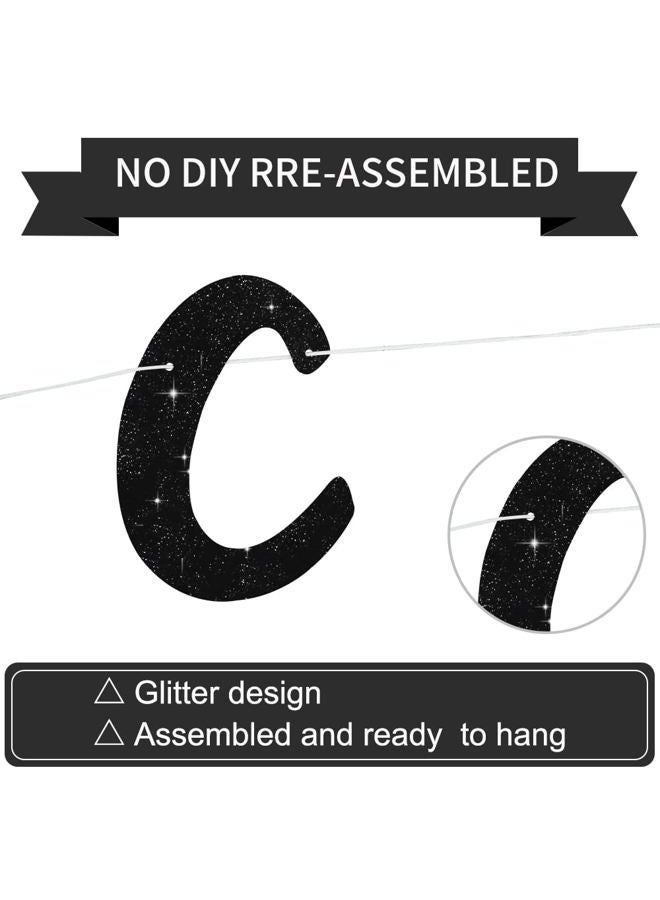 BEISHIDA Black Congratulations Banner(NO-DIY),2024 Graduation Banners, Grad Congrats Class of 2024 Party Supplies,Garland for Congratulation Graduation,Wedding,Retirement Party Decor - Image 3