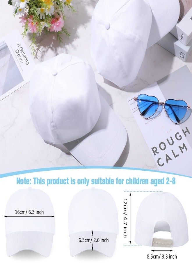 JaGely 30 Pcs DIY Kids Baseball Caps Hats, White, Adjustable White Baseball Hat for Boys Girls Camp, Birthday, Painting, Activity - Image 2