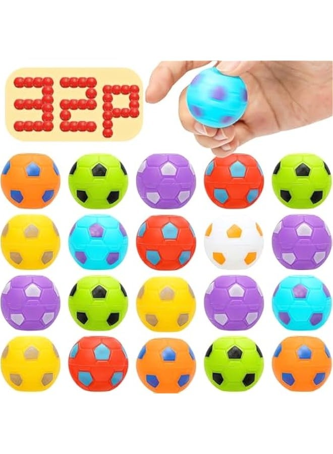 DURKU 32 Mini Soccer Ball Fidget Spinners - Soccer Party Favors for Kids Ages 4-8 and 8-12, Goodie Bag Stuffers for Birthday Party or Classroom Treasure Box, Return Gifts for Children - Image 1