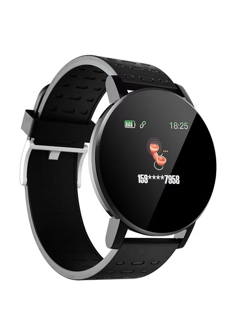 119 Plus Bluetooth Smartwatch Fitness Smartwatch Bluetooth Smart Band with Heart Rate Check Multiple Exercise Modes Time Alarm Clock IPX67 Water-Resistant Sleep Tracking and more Black - Image 1