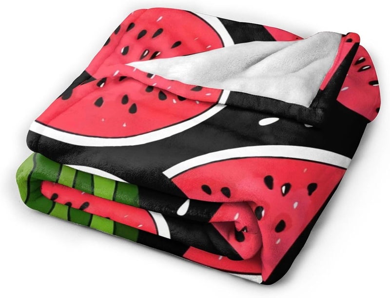 Watermelon Flannel 80"X60" Blanket - Soft and Light All Season Comfort Blanket - Travel, Home Décor - Image 2