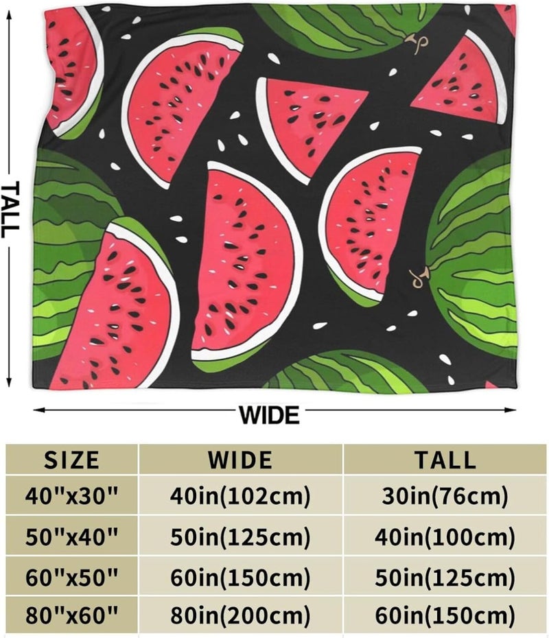 Watermelon Flannel 80"X60" Blanket - Soft and Light All Season Comfort Blanket - Travel, Home Décor - Image 3