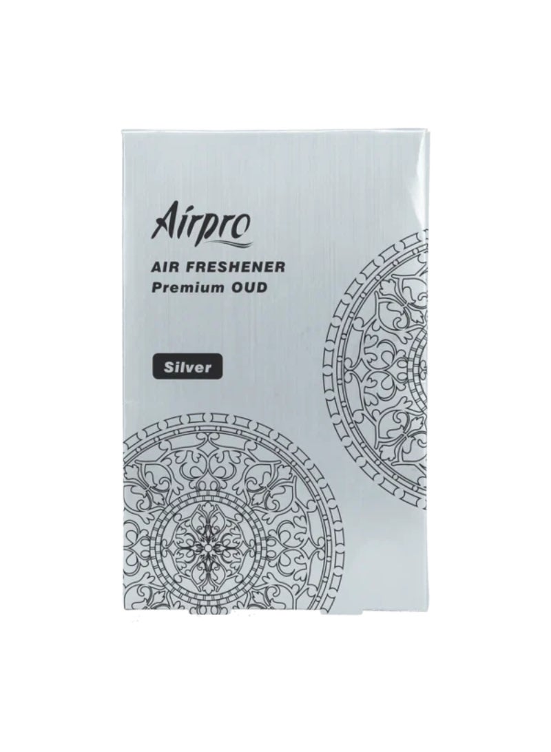 Airpro Long Lasting Relaxing Fresh Aromatic Oud Series Hanging Paper Card Silver 1120041