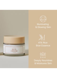 I'M FROM Rice Cream 41% Rice Bran Essence with Ceramide, Glowing Look, Improves Moisture Skin Barrier, Nourishes Deeply, Smoothening to Even Out Skin Tone, K Beauty 50g  - Image 3