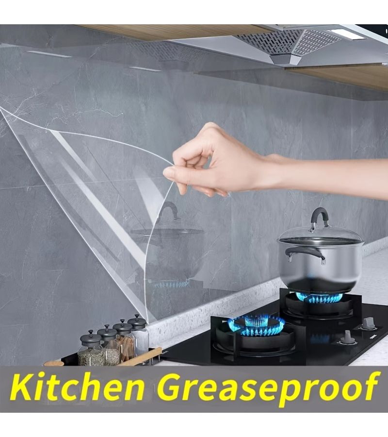 Stove Top Protector 17.72x39.37 In Oil Proof High Temperature Resistant Clear Plastic Cover - Image 3