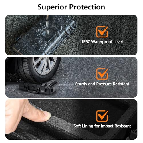 AMAZEAR Osmo 360 Hard Case, Dual Layer IP67 Waterproof Shockproof Carrying Case for DJI Osmo 360 Adventure Combo Accessories, Portable Compact Carrier Lightweight - Image 3