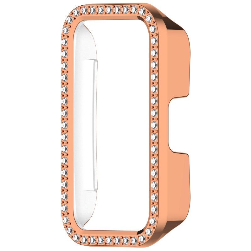 erorex For Huawei Band 10 / 9 / 8 Single Row Diamond Half Coverage Pc Hollow Watch Protective Case(Rose Gold) - Image 4