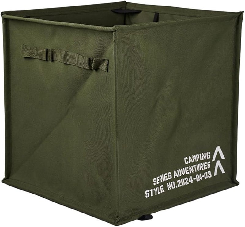 سلة قمامة قابلة لإعادة الاستخدام خضراء قابلة للطي للتخييم، حقيبة نفايات محمولة للفناء، صندوق قمامة - Image 4