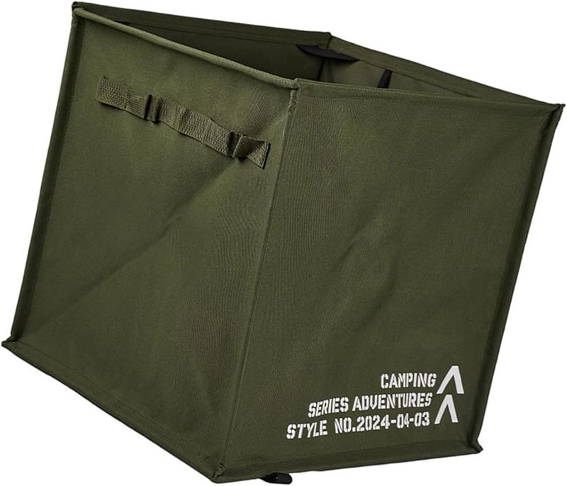 سلة قمامة قابلة لإعادة الاستخدام خضراء قابلة للطي للتخييم، حقيبة نفايات محمولة للفناء، صندوق قمامة - Image 2