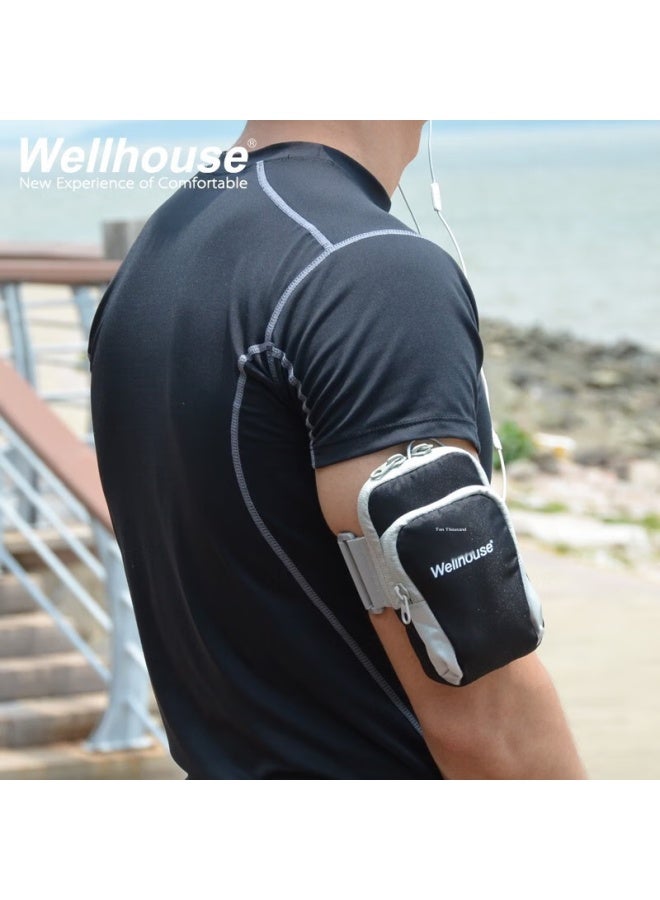 Wellhouse Wellhouse Arm Sleeves, Phone Pouch, Running Armband For Men And Women, Outdoor Sports Arm Covers, Cycling Wristband, Black, Size L - Image 2