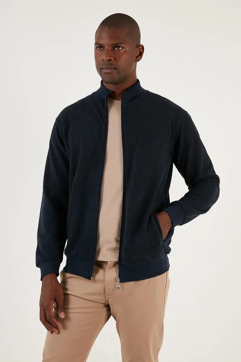 Buratti Cotton Zippered Pocket Turtleneck Cardigan Men's Cardigan 456210
