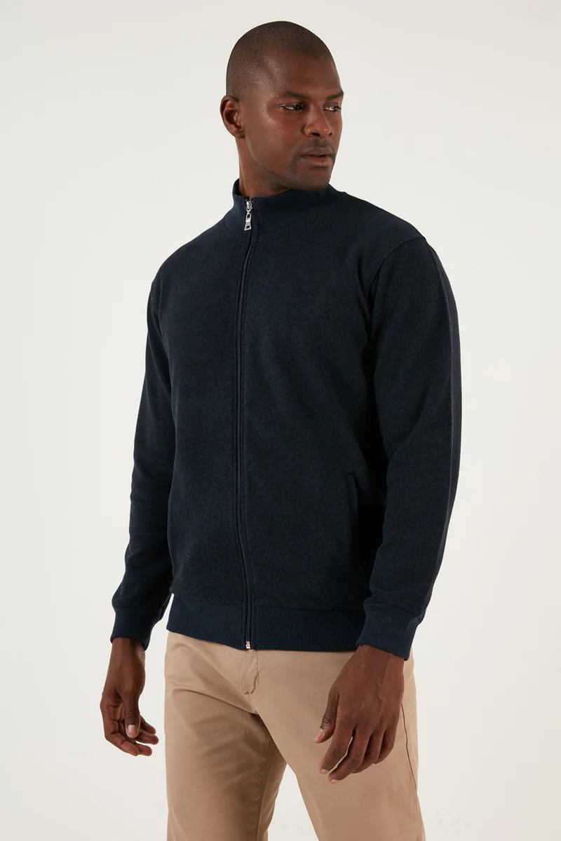 Buratti Cotton Zippered Pocket Turtleneck Cardigan Men's Cardigan 456210
