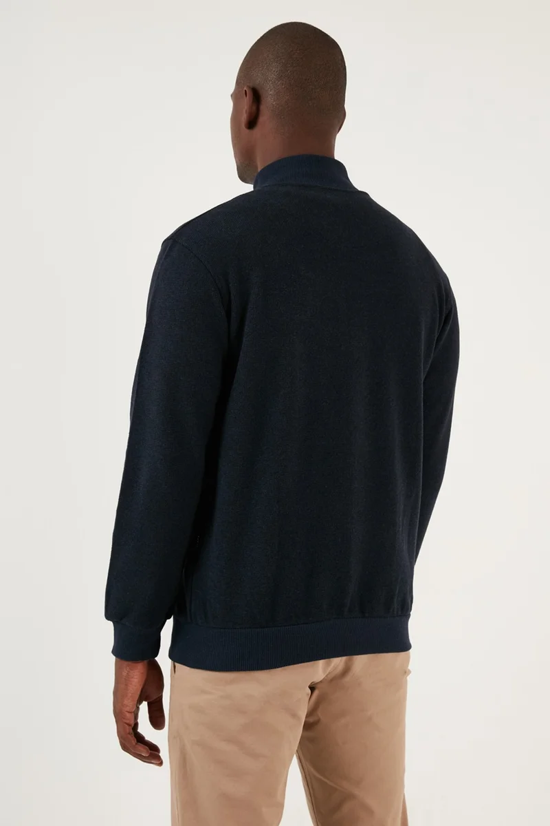 Buratti Cotton Zippered Pocket Turtleneck Cardigan Men's Cardigan 456210