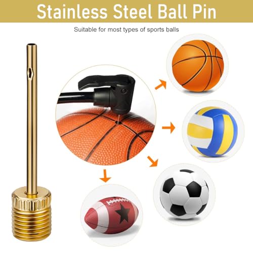 STHIRA® Bicycle Presta Schrader Valve Adaptor, 16PCS Brass Bike Pump Adapters, Ball Pump Needle, Balloon Inflatable Nozzle Inflator Adapter, Air Pump Accessories for Standard Pump - Image 4
