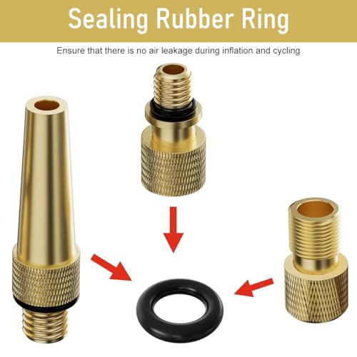 STHIRA® Bicycle Presta Schrader Valve Adaptor, 16PCS Brass Bike Pump Adapters, Ball Pump Needle, Balloon Inflatable Nozzle Inflator Adapter, Air Pump Accessories for Standard Pump - Image 5