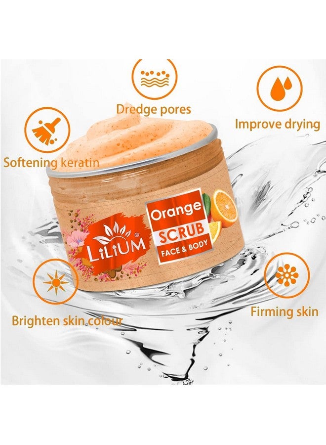 Lilium Orange Face & Body Scrub & Double Side Face Roller (250g) - Image 3
