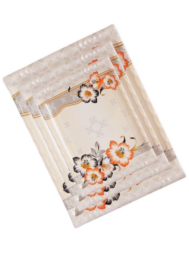 A TO Z Floral Melamine Serving Tray Set – 3 Pcs, Premium Quality, Scratch Resistant & Unbreakable, BPA-Free, 33x38x44.5 cm, Design 219| Dishwasher Safe, Ideal for Daily Use & Parties  - Image 3