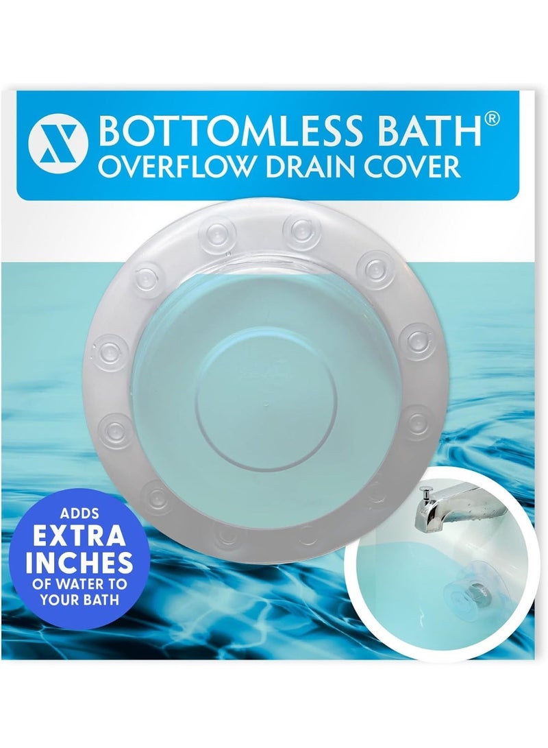 SlipX Solutions Bottomless Bath | Overflow Drain Cover for Tub | Best Gifts for Mom, Spa & Bath Accessories | Drain Block, Water Stopper Plug | Bath Essentials for Women | 4" Diameter, Clear - Image 1
