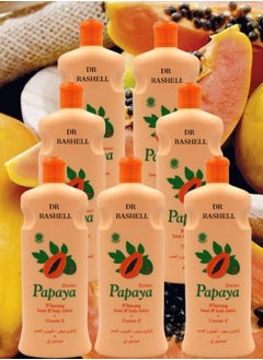 RASHELL 7 Pieces Extract Papaya Whitening Hand And Body Lotion 600ML  - Image 1