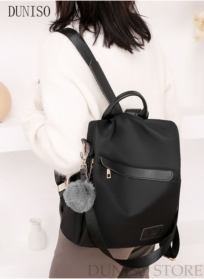 DUNISO Vintage Waterproof Travel Backpack For Women Large Capacity Daypack School Backpack Anti Theft Double Shoulder Backpack For College Girls Students Black  - Image 5