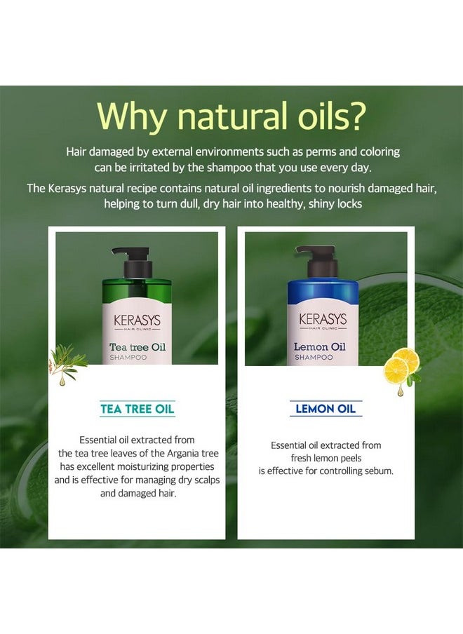 Kerasys Hair Clinic Tea Tree Oil 33.8 Fl Oz / 1L (Shampoo + Conditioner Set)  - Image 2