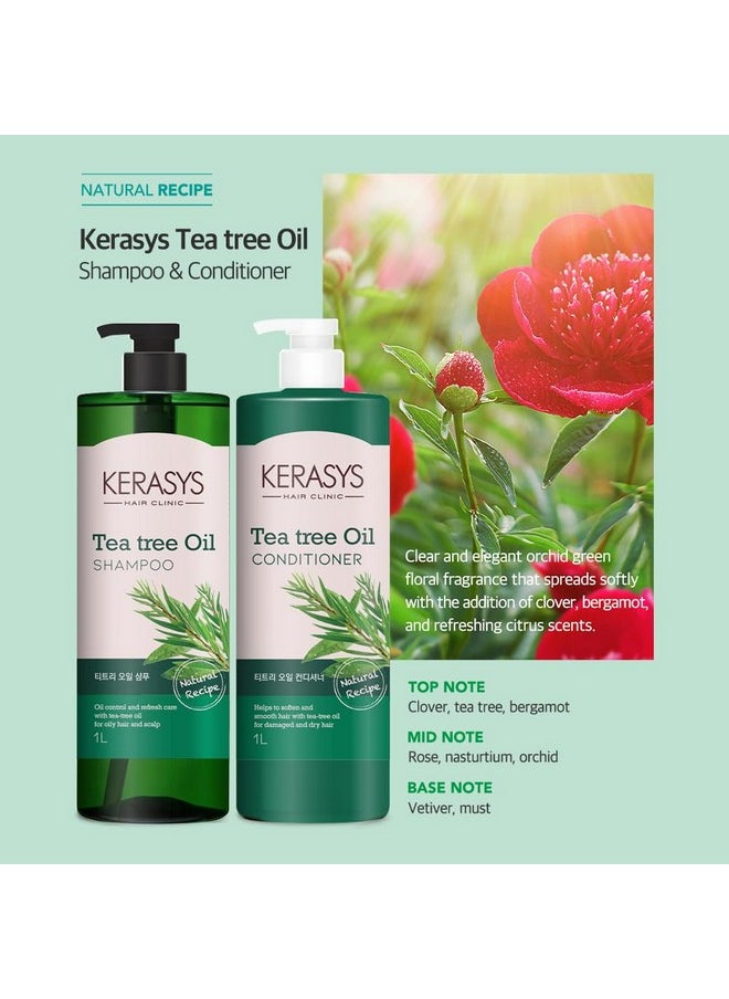 Kerasys Hair Clinic Tea Tree Oil 33.8 Fl Oz / 1L (Shampoo + Conditioner Set)  - Image 5