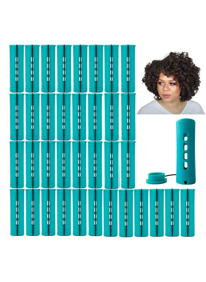 RJMBMUP Perm Rods Jumbo 36 Pcs Extra Large Size Hair Rollers For Natural Hair Long Short Hair Styling Tool Hair Curlers (Green) - Image 1
