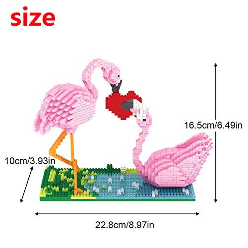 Larcele Micro Building Blocks Mini Building Toy Bricks1500 Pieces KLJM02 Flamingo - Image 5