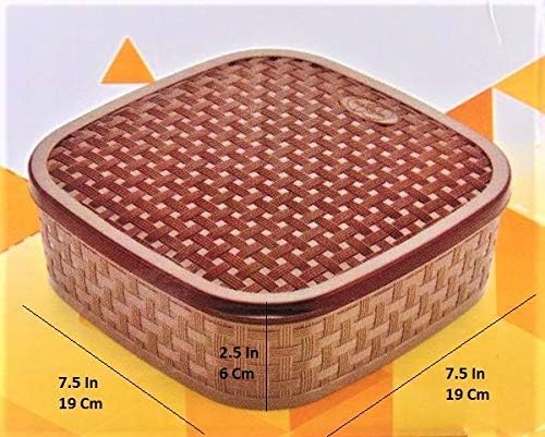WOX MOX WOX MOX Masala Rangoli Box Dabba for Keeping Spices Spice Box for Kitchen Plastic Wooden Style Masala Box Masala Container Masala DabbaMulti Color Pack of 1  - Image 5