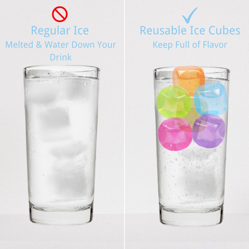 BYTTME Reusable Ice Cube With Lid & Bin  60 Pack Plastic Ice Cubes For Drinks Bpa Free  Colorful Refreezable Square Ice Cubes For Water Bottles  Whiskey  Vodka  Coffee  Beer Or Wine  Non-Diluting - Image 3