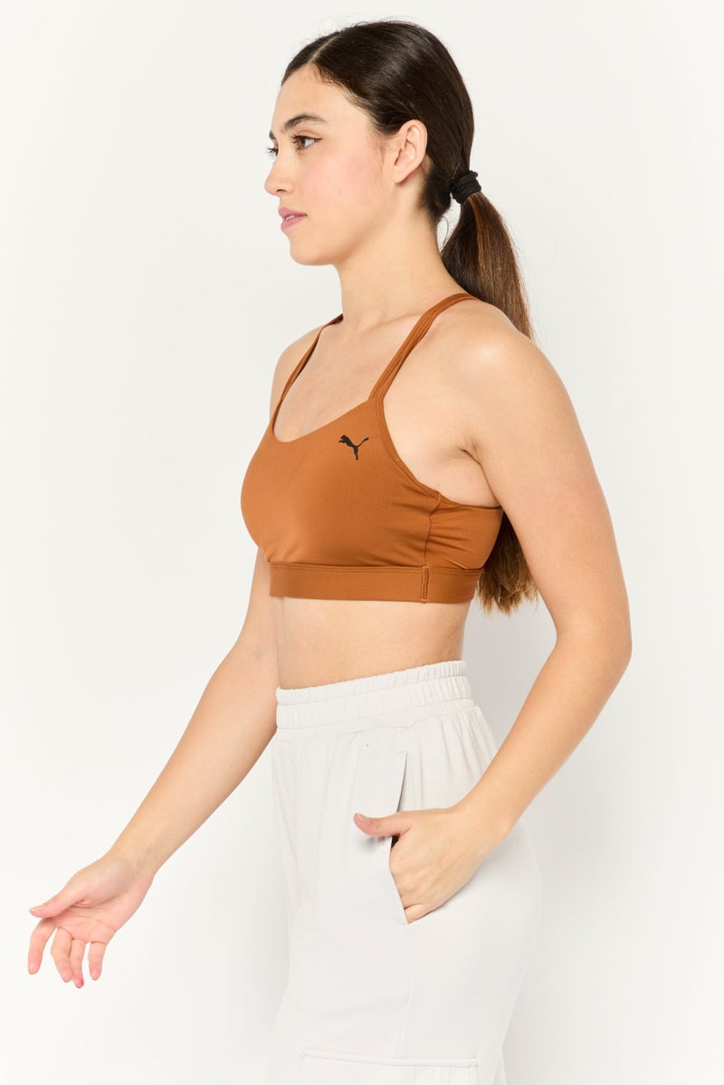 PUMA Women Sportswear Fit Lightly Padded Training Sports Bra, Brown - Image 3