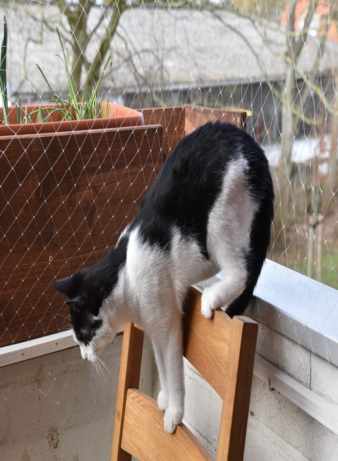 AIYGO Cat Balcony Netting 10 * 20ft Cat Anti-Fall Netting Duralble Nylon Balcony Screen for Pets Pet Safty Netting for Balcony, Windows and Patio - Image 4