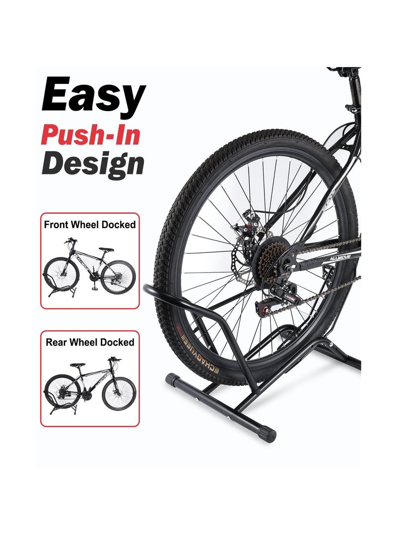 Generic Bike Stand Floor, Upgraded Up to 3.74" Wide Tire Bike Rack Garage for Indoor Storage Holder, Bicycle Parking Stand Fit for 16"-29" Wheel Almost Bike - Kids Road Mountain Bikes Tire Ebike  - Image 2