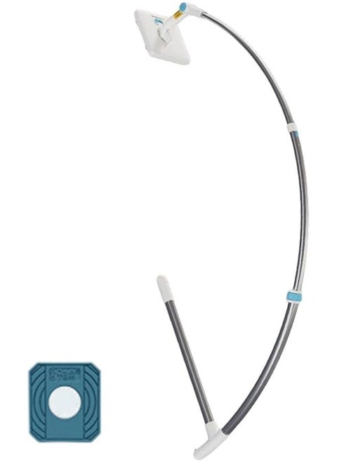 Window Cleaning Tool U Shaped Window Cleaner for External Window Washer with Telescopic Pole, Angle Adjustable Sponge Head and Squeegees, Telescopic Window Cleaner