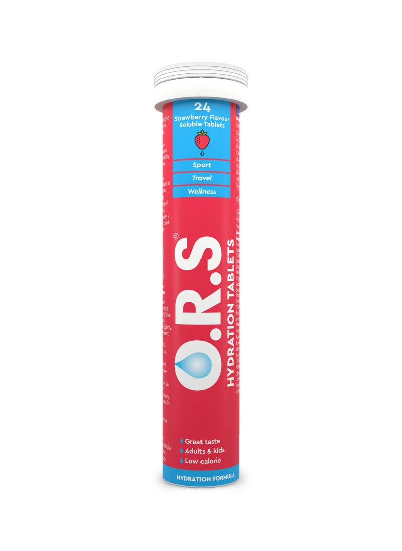 ORS - Ors Hydration Tablets With Electrolytes, Strawberry Flavor - 24 Count Pack - Image 1